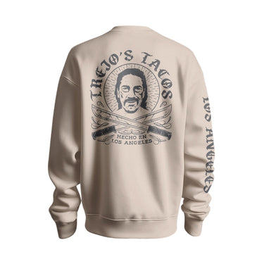 Beige Crewneck Pullover with Machete Logo - The Pepper Pantry (Formerly Marie Sharp's)